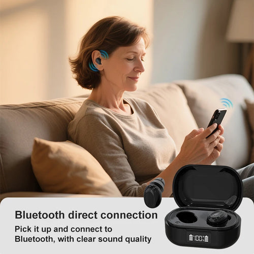 16 Channel Digital Hearing Aid Bluetooth Smart Noise Cancellation DSP Hearing Aid for Moderate to Severe Deafness Rechargeable